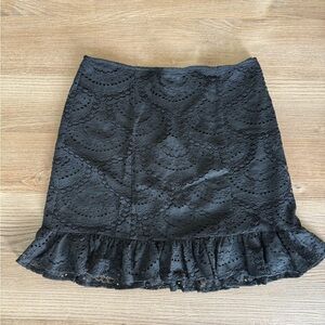 Lulu's Black Lace Mini Skirt